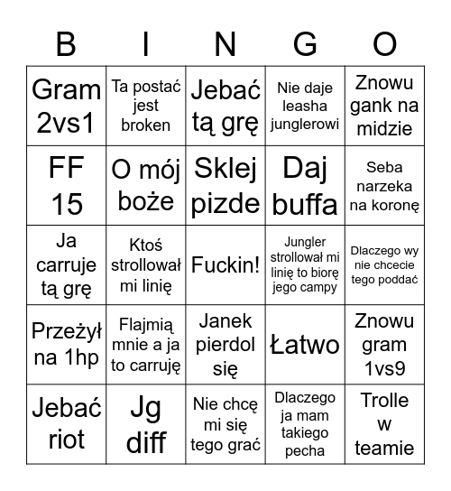 GodofBingo v2 Bingo Card