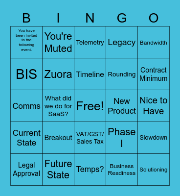 Phase III Bingo Card