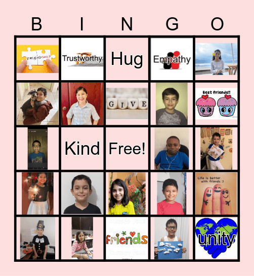 Friendship Bingo Card