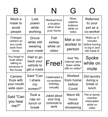 Virtual Bingo Card