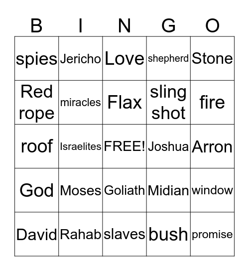 VBS 2015 Bingo Card