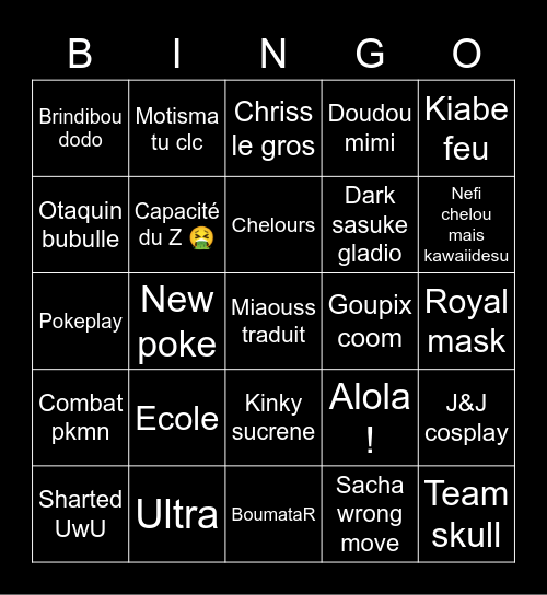 POKEMON BINGO Card