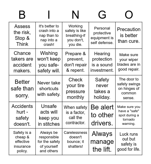 APRIL Bingo Card