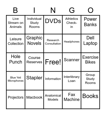 LIBRARY BINGO Card