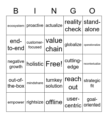 Joanne Bingo Card