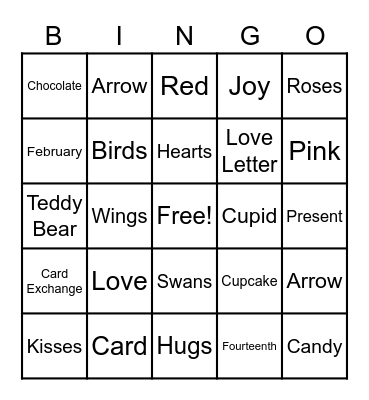 Valentine's Day Bingo Card