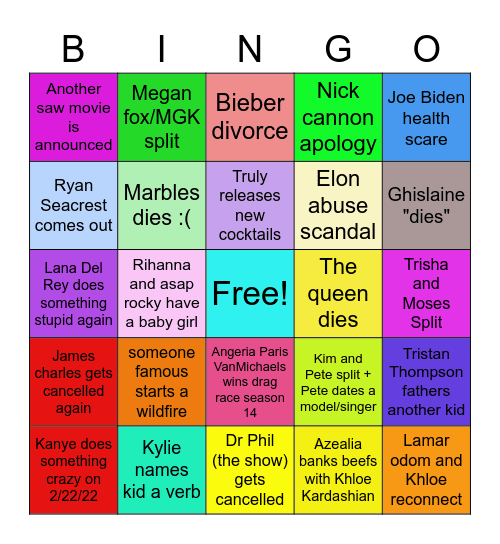 2022 BINGO Card