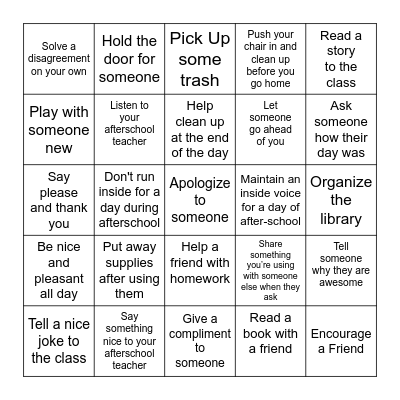 Week of Kindness Bingo Card - Can you complete an act of kindness throughout the week  and get bingo? Bingo Card