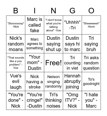 Tri Bingo Card
