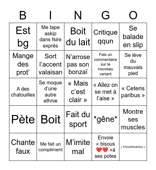 Bingo Matthieu Bingo Card