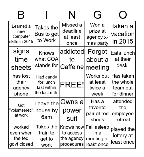 Snack and Yak Bingo Card