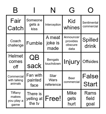 TRAMPS Bingo Card