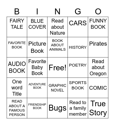 READ ACROSS AMERICA! Bingo Card