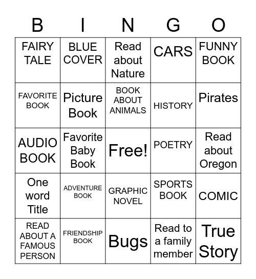 READ ACROSS AMERICA! Bingo Card