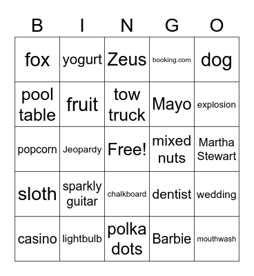 Super Bowl 2022 Commercial Bingo Card