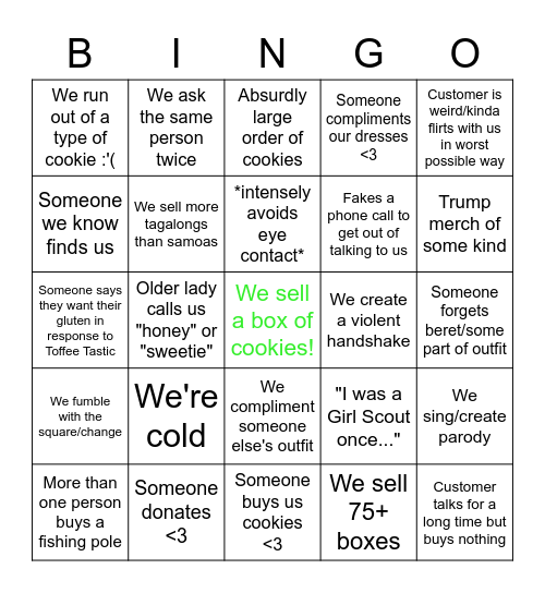 Cookies! Bingo Card