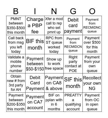 Scavenger Hunt BINGO Card