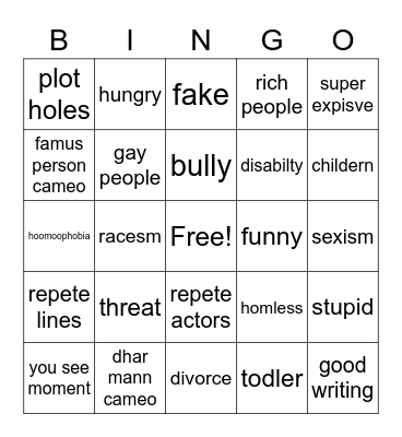 Dhar Mann Bingo Card