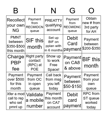 Scavenger Hunt Bingo Card