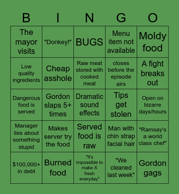 GORDO BINGO (hard) Bingo Card