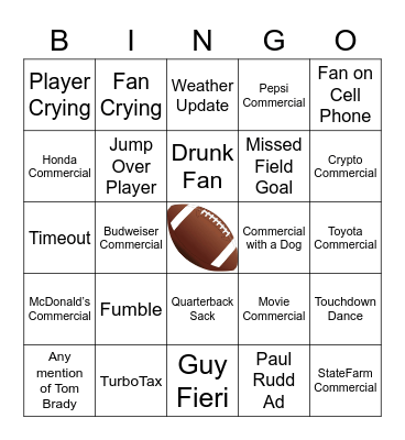 Superb Owl 2022 Bingo Card