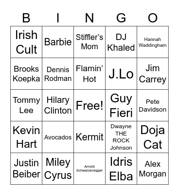 Super Bowl LVI Bingo Card