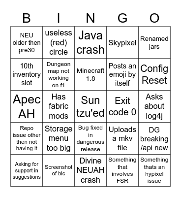 NEU Support Bingo 2 Bingo Card