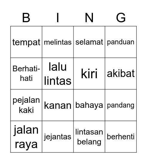 latihan 19 Bingo Card
