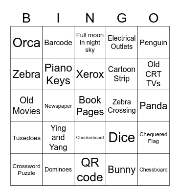 Black and White Bingooooo Bingo Card