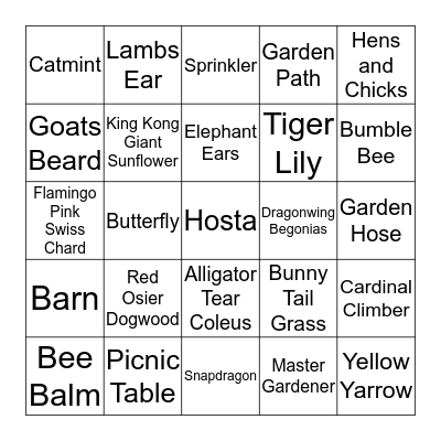 Animals on the Loose Bingo Card