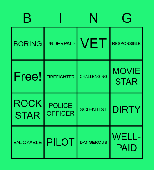 VOCABULARY Bingo Card