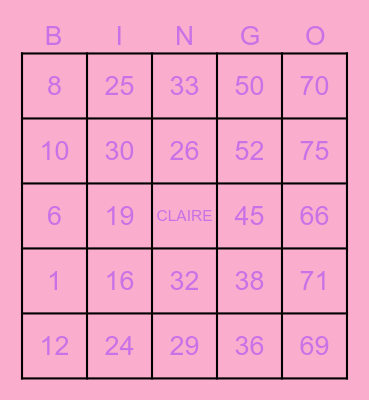 KILLERS' ASHES BINGO Card