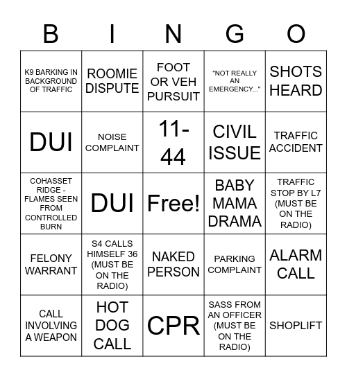 B DAYS BINGO Card