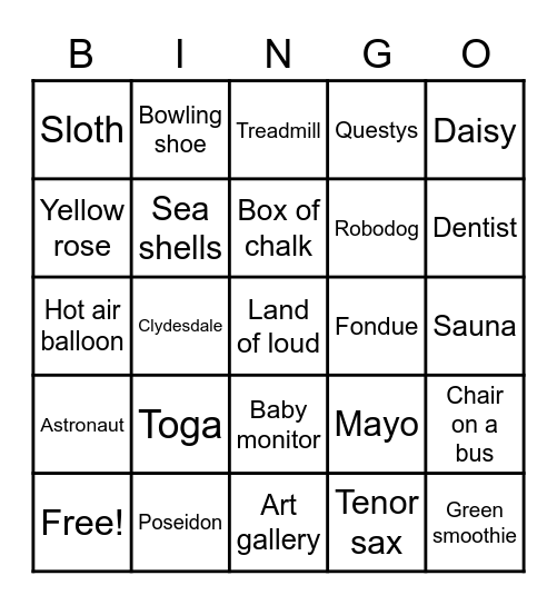 Super Bowl Commercial bingo Card