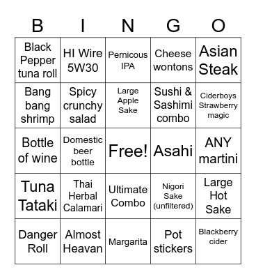 Valentines Day Bingo Card