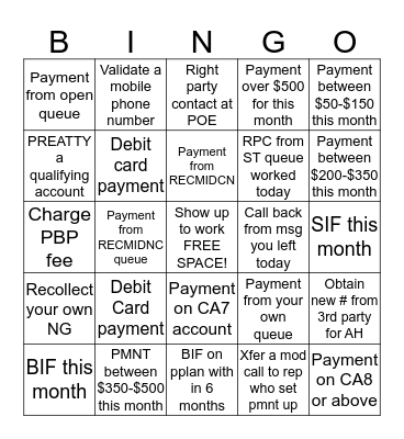 Scavenger Hunt BINGO Card