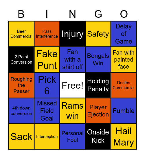 Super Bowl Bingo 2022 Bingo Card