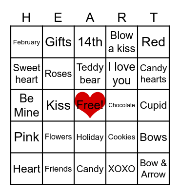 ❤️ Valentine's Day Bingo ❤️ Bingo Card