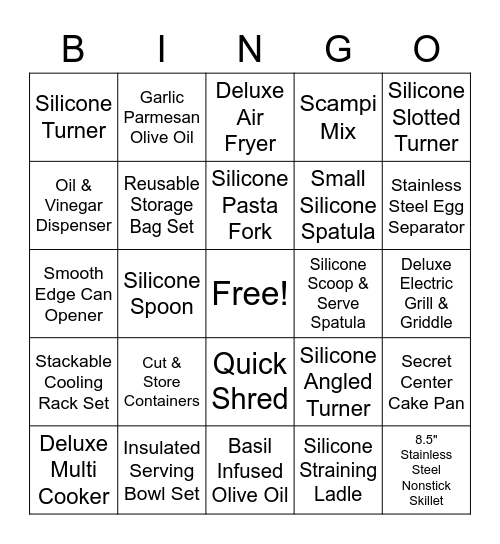 Spring Line and Favorites Bingo Card