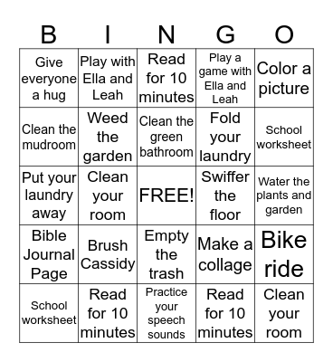 Samson's Summer Bingo 2 Bingo Card