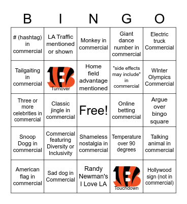 SUPERBOWL LVI Bingo Card