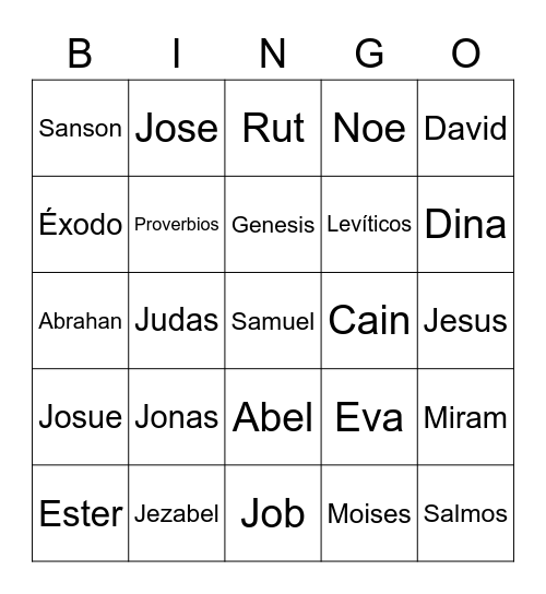 Personajes Bingo Card