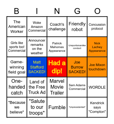 Dip Party MMXXII Bingo Card