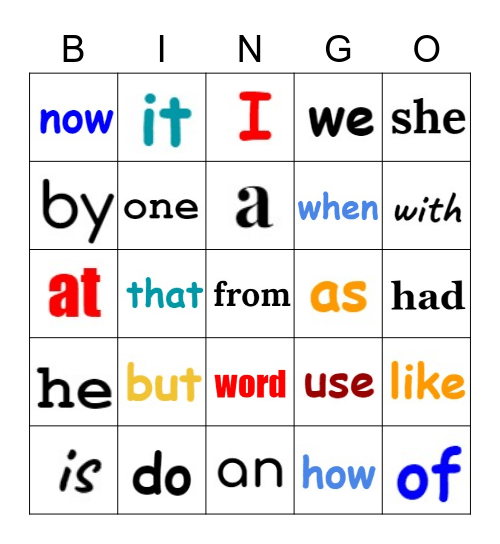 heart words pages 1-6 Bingo Card
