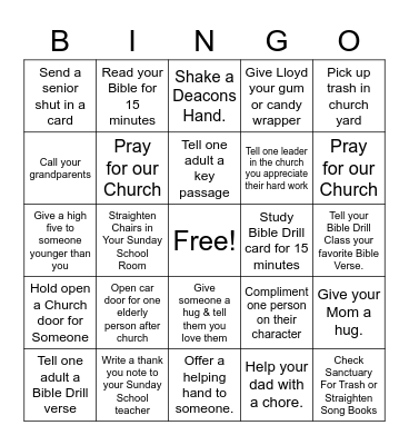 Bible Drill Bingo Card