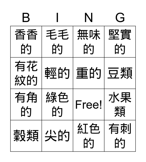 種子Bingo4 Bingo Card