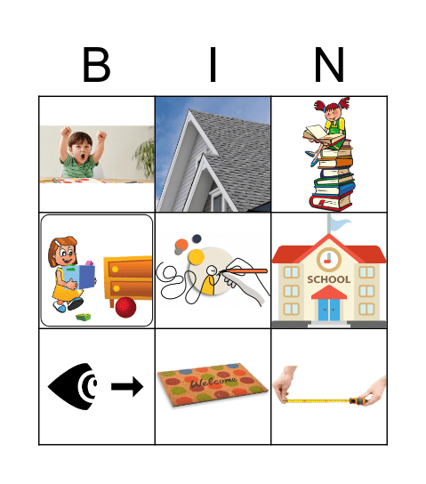 bij school Bingo Card