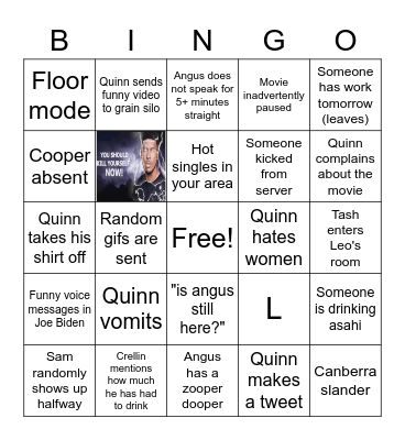 moving night Bingo Card