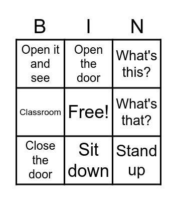 Directions Bingo Card