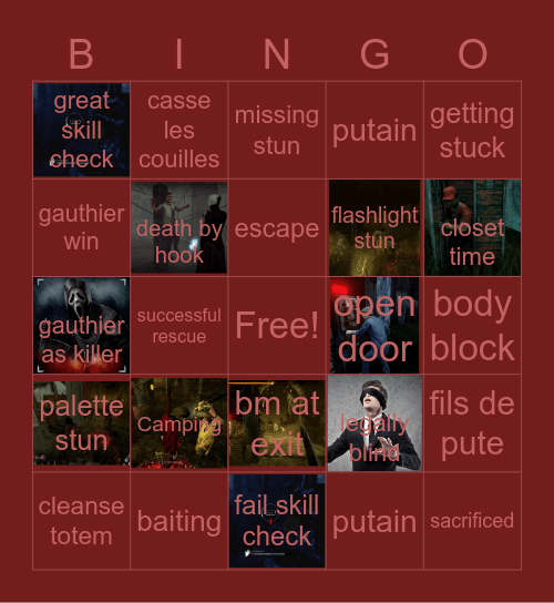 Gauthier DBD Bingo Card